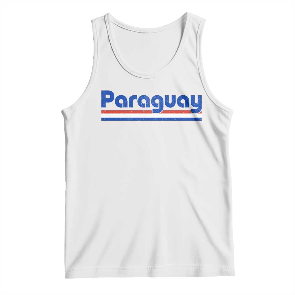 Vintage Paraguay Flag Tank Top Retro Stripe Patriotic Paraguayan Pride Graphic TS10 White Print Your Wear