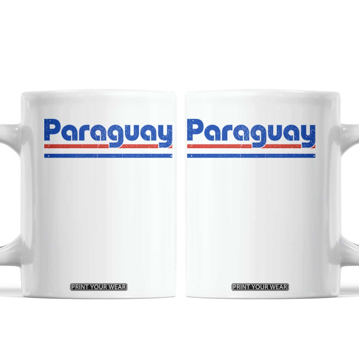 Vintage Paraguay Flag Coffee Mug Retro Stripe Patriotic Paraguayan Pride Graphic TS10 White Print Your Wear