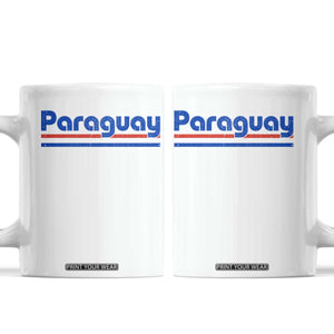 Vintage Paraguay Flag Coffee Mug Retro Stripe Patriotic Paraguayan Pride Graphic TS10 White Print Your Wear