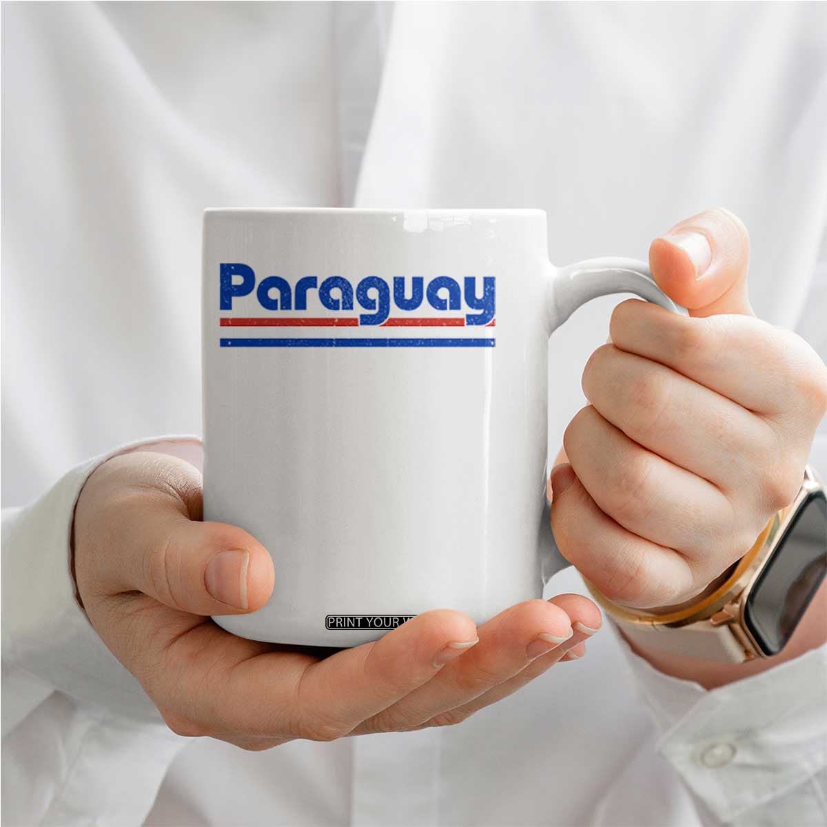 Vintage Paraguay Flag Coffee Mug Retro Stripe Patriotic Paraguayan Pride Graphic TS10 Print Your Wear