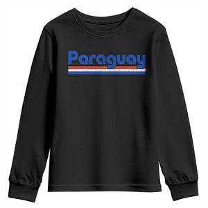 Vintage Paraguay Flag Youth Sweatshirt Retro Stripe Patriotic Paraguayan Pride Graphic TS10 Black Print Your Wear