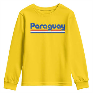 Vintage Paraguay Flag Youth Sweatshirt Retro Stripe Patriotic Paraguayan Pride Graphic TS10 Daisy Print Your Wear