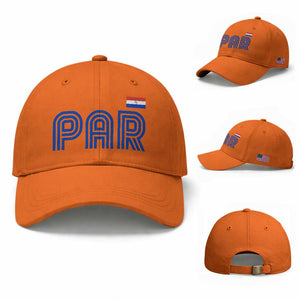 Vintage Paraguay Baseball Cap Retro Typography Patriotic Paraguayan Pride Flag Graphic TS10 Baseball Cap Universal Fit Orange Print Your Wear
