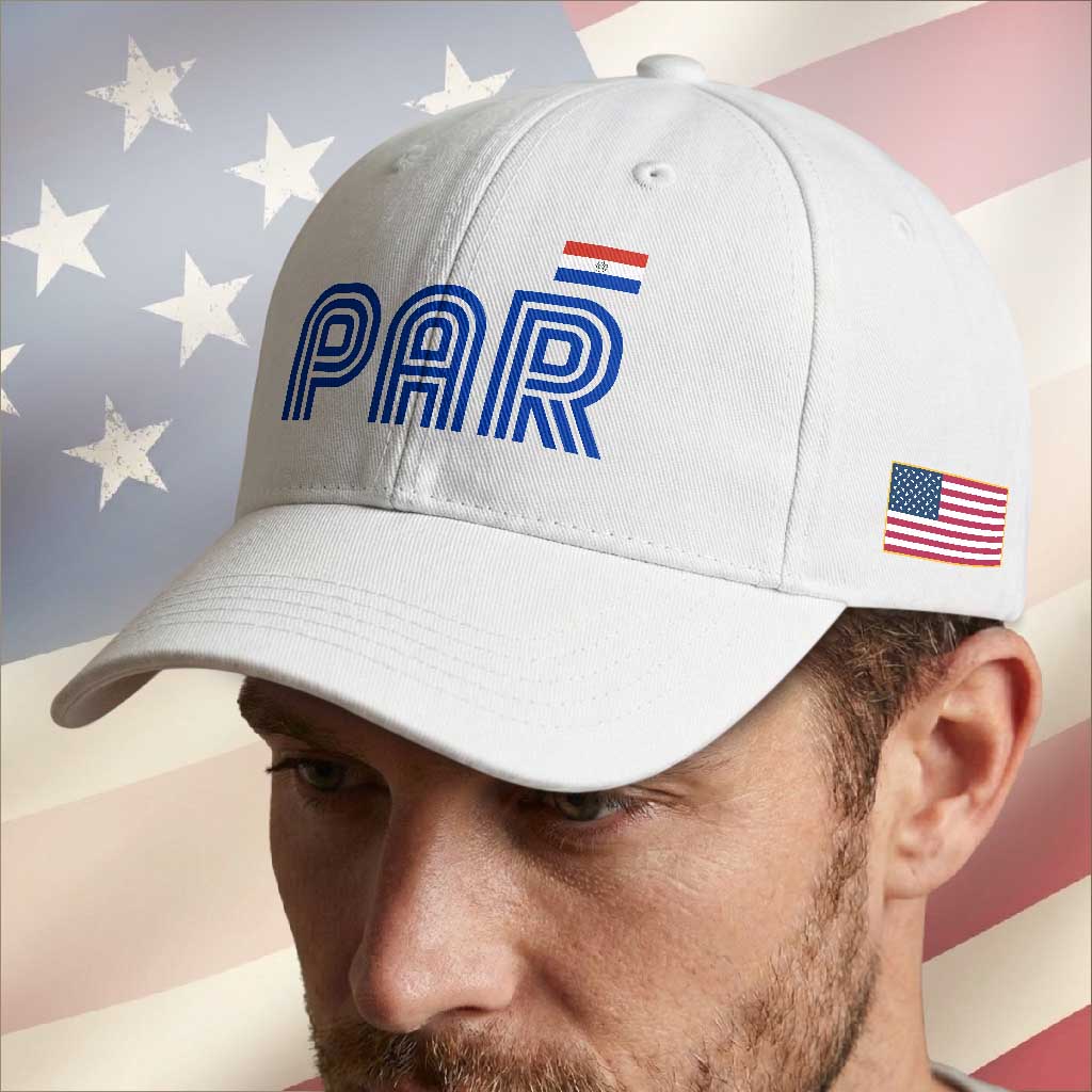 Vintage Paraguay Baseball Cap Retro Typography Patriotic Paraguayan Pride Flag Graphic TS10 Print Your Wear