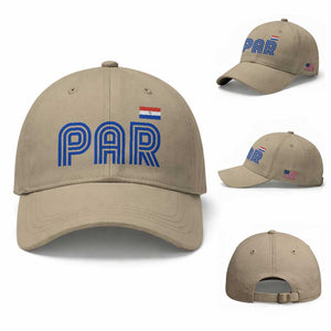 Vintage Paraguay Baseball Cap Retro Typography Patriotic Paraguayan Pride Flag Graphic TS10 Baseball Cap Universal Fit Khaki Print Your Wear
