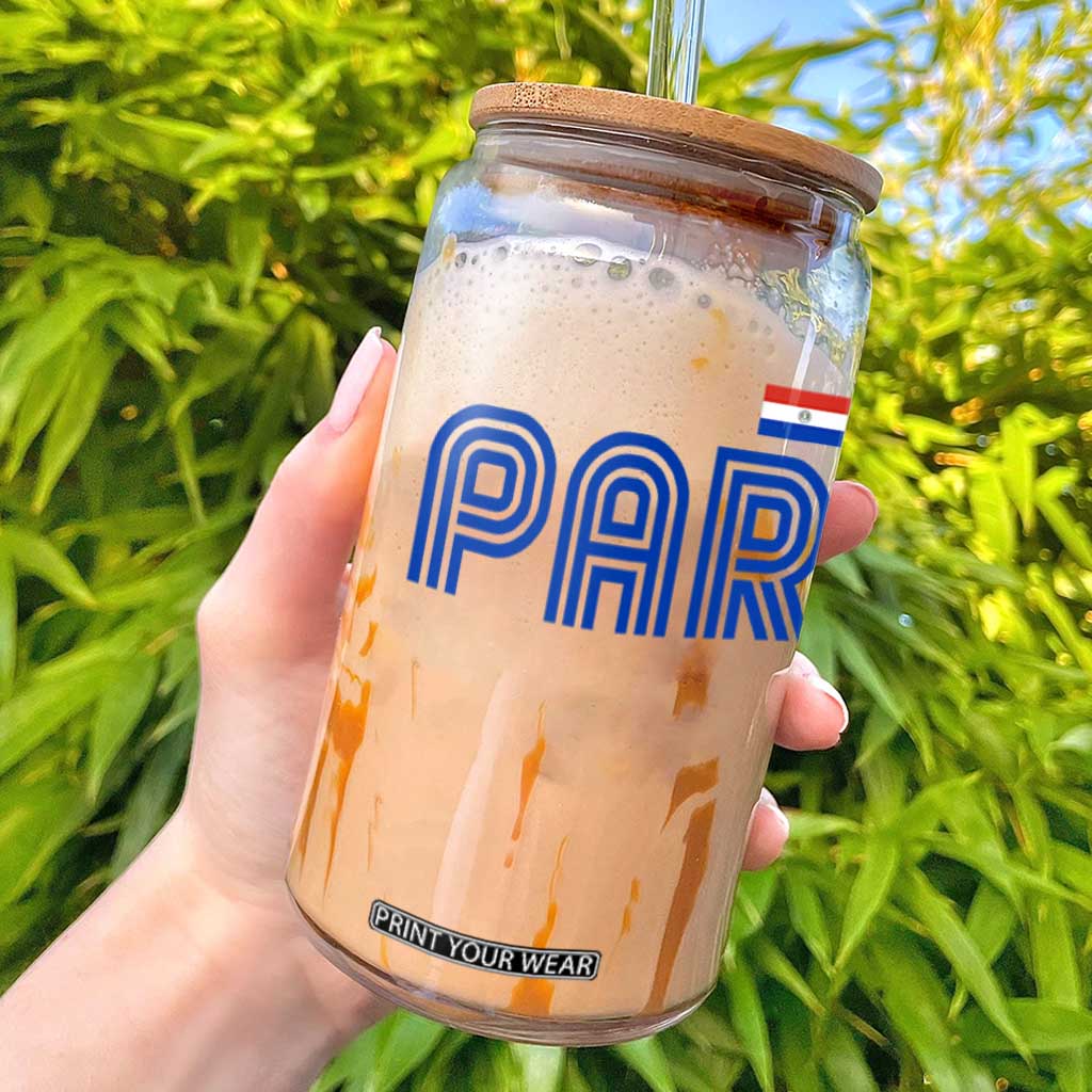 Vintage Paraguay Glass Can Retro Typography Patriotic Paraguayan Pride Flag Graphic TS10 White Print Your Wear