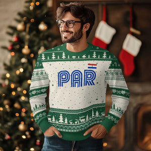 Vintage Paraguay Ugly Christmas Sweater Retro Typography Patriotic Paraguayan Pride Flag Graphic TS10 Beige Green Print Your Wear