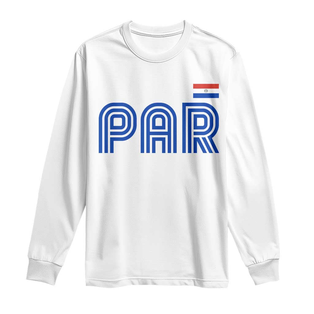 Vintage Paraguay Long Sleeve Shirt Retro Typography Patriotic Paraguayan Pride Flag Graphic TS10 White Print Your Wear