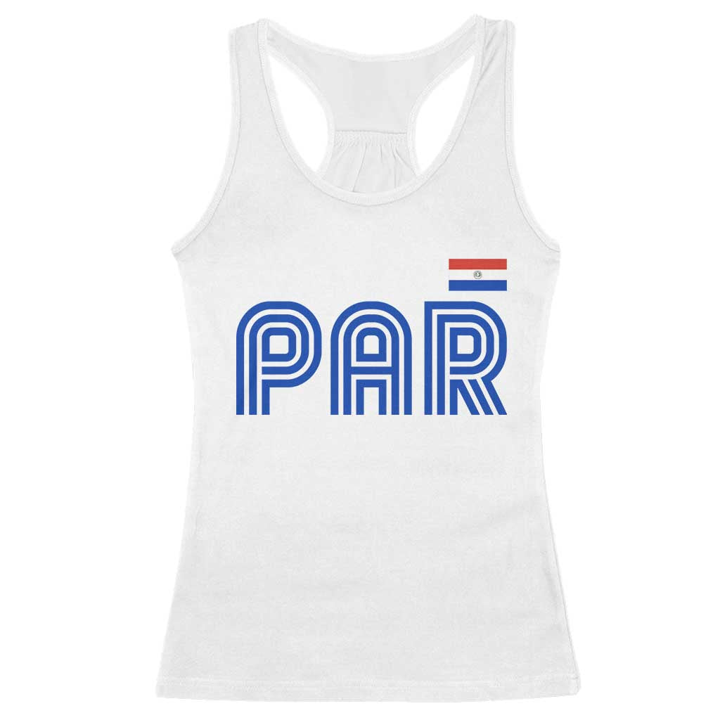Vintage Paraguay Racerback Tank Top Retro Typography Patriotic Paraguayan Pride Flag Graphic TS10 White Print Your Wear