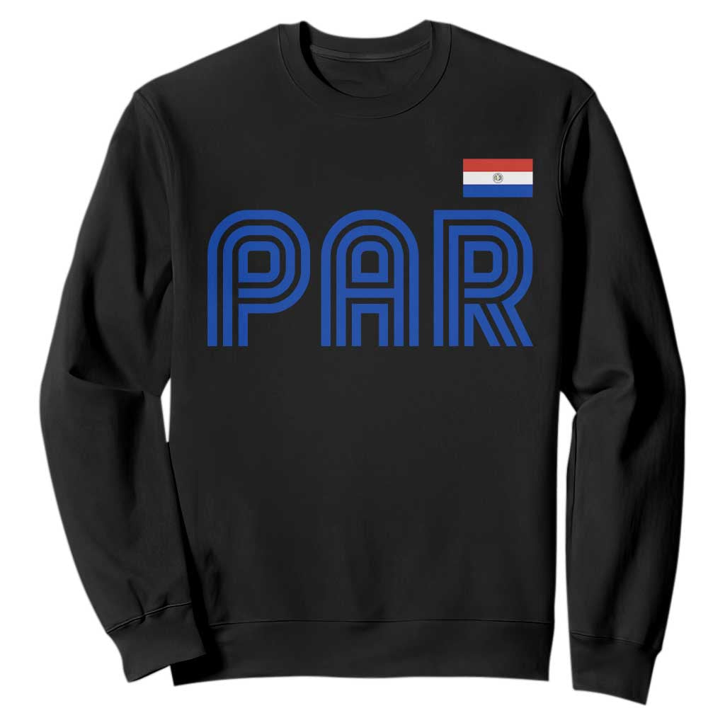 Vintage Paraguay Sweatshirt Retro Typography Patriotic Paraguayan Pride Flag Graphic TS10 Black Print Your Wear