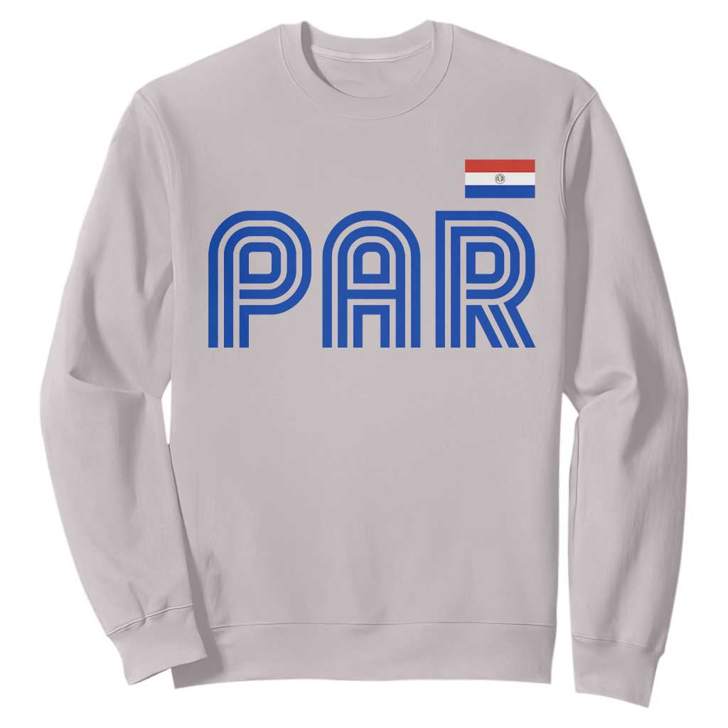 Vintage Paraguay Sweatshirt Retro Typography Patriotic Paraguayan Pride Flag Graphic TS10 Ice Gray Print Your Wear
