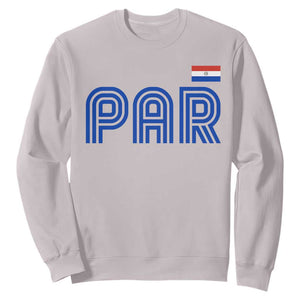 Vintage Paraguay Sweatshirt Retro Typography Patriotic Paraguayan Pride Flag Graphic TS10 Ice Gray Print Your Wear