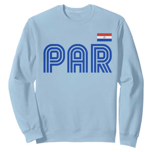 Vintage Paraguay Sweatshirt Retro Typography Patriotic Paraguayan Pride Flag Graphic TS10 Light Blue Print Your Wear