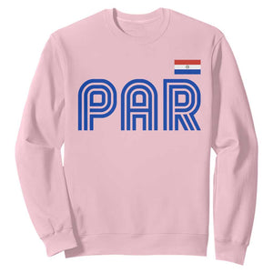 Vintage Paraguay Sweatshirt Retro Typography Patriotic Paraguayan Pride Flag Graphic TS10 Light Pink Print Your Wear