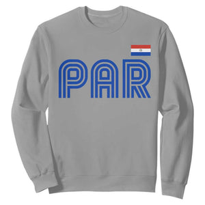 Vintage Paraguay Sweatshirt Retro Typography Patriotic Paraguayan Pride Flag Graphic TS10 Sport Gray Print Your Wear