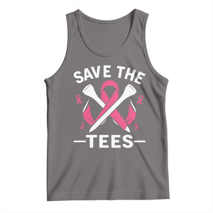 Breast Cancer Awareness Pink Ribbon Golf Tank Top Funny Save The Tees TS10 Deep Heather Print Your Wear