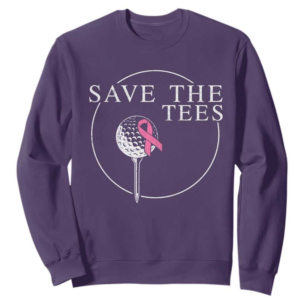 Breast Cancer Awareness Golf Sweatshirt Pink Ribbon Save The Tees Fundraiser Team TS10 Purple Print Your Wear