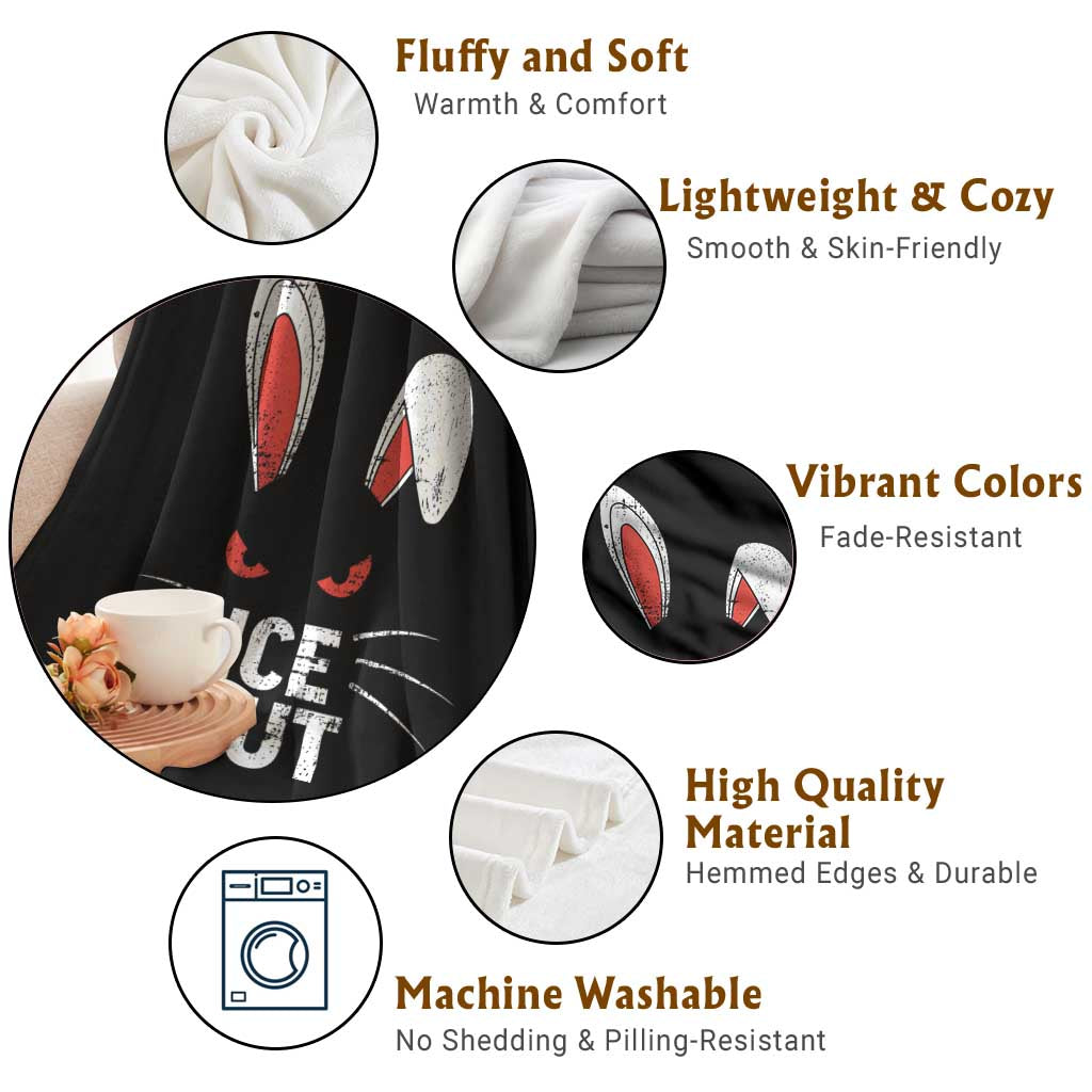 Bunny Ice Out Throw Blanket Resist FDT Anti Immigration Enforcement TS10 Print Your Wear