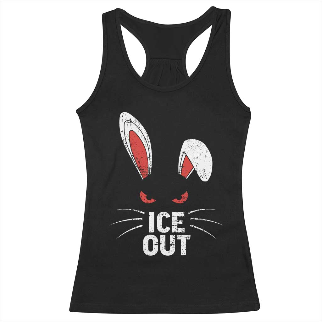 Bunny Ice Out Racerback Tank Top Resist FDT Anti Immigration Enforcement TS10 Black Print Your Wear