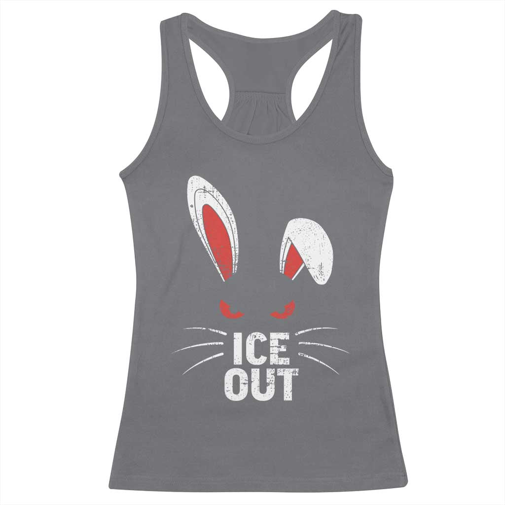 Bunny Ice Out Racerback Tank Top Resist FDT Anti Immigration Enforcement TS10 Charcoal Print Your Wear