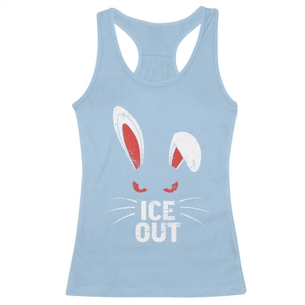 Bunny Ice Out Racerback Tank Top Resist FDT Anti Immigration Enforcement TS10 Light Blue Print Your Wear