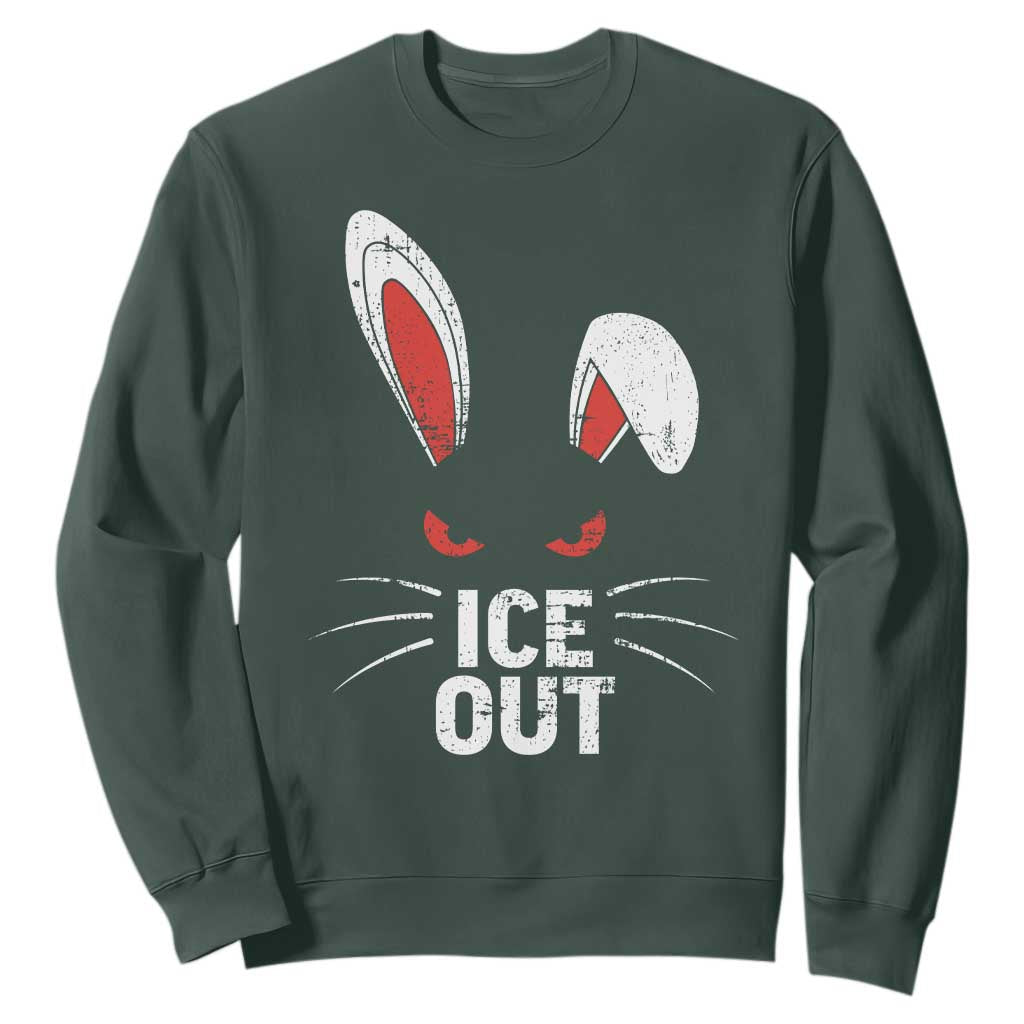 Bunny Ice Out Sweatshirt Resist FDT Anti Immigration Enforcement TS10 Dark Forest Green Print Your Wear
