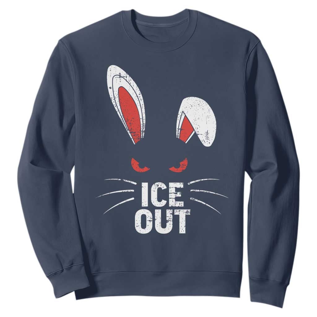 Bunny Ice Out Sweatshirt Resist FDT Anti Immigration Enforcement TS10 Navy Print Your Wear