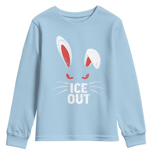 Bunny Ice Out Youth Sweatshirt Resist FDT Anti Immigration Enforcement TS10 Light Blue Print Your Wear