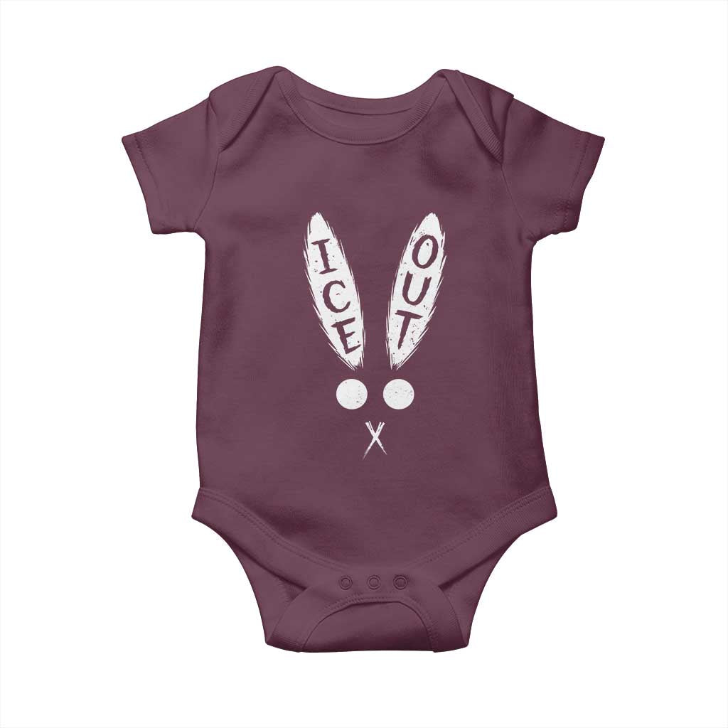 Bunny Bad Ice Out Baby Onesie Rabbit FDT Anti Immigration Enforcement TS10 Maroon Print Your Wear