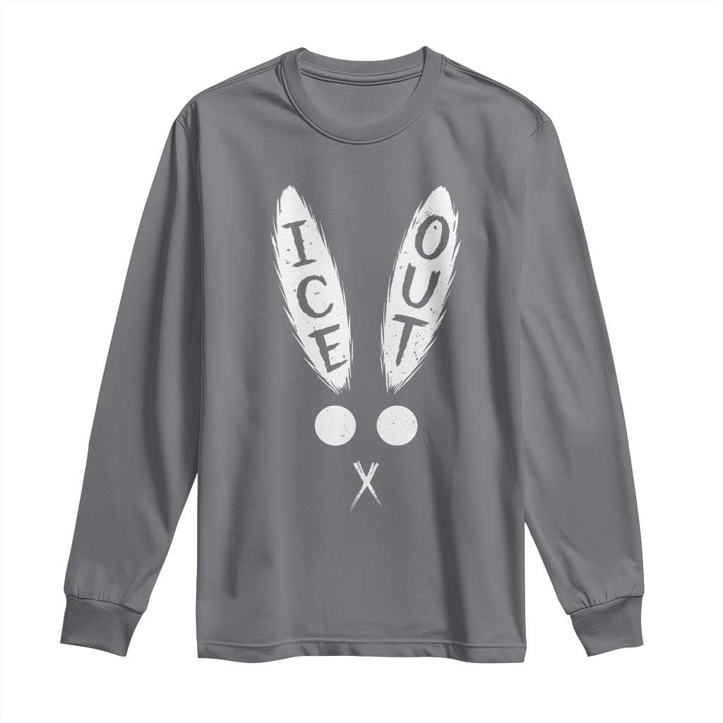 Bunny Bad Ice Out Long Sleeve Shirt Rabbit FDT Anti Immigration Enforcement TS10 Charcoal Print Your Wear