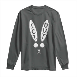 Bunny Bad Ice Out Long Sleeve Shirt Rabbit FDT Anti Immigration Enforcement TS10 Dark Heather Print Your Wear