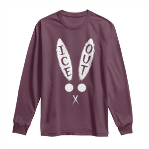 Bunny Bad Ice Out Long Sleeve Shirt Rabbit FDT Anti Immigration Enforcement TS10 Maroon Print Your Wear