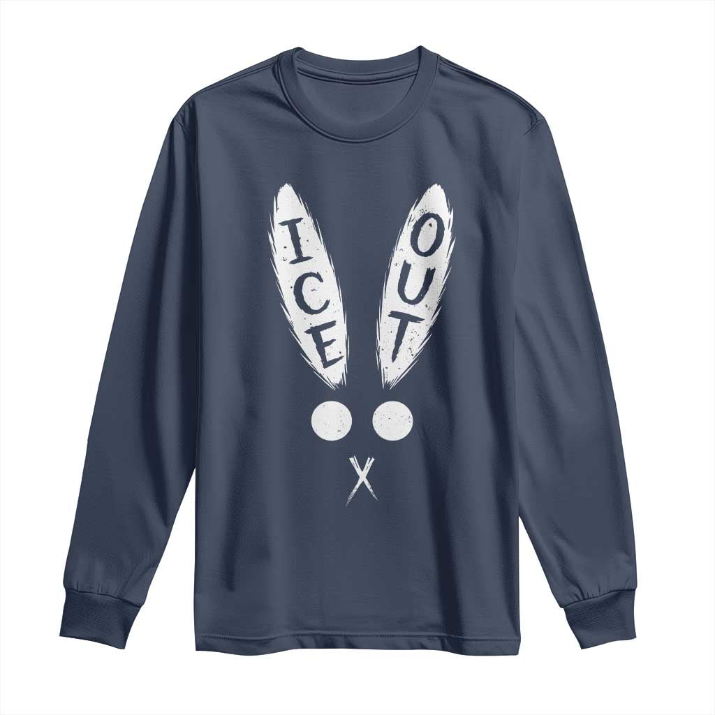 Bunny Bad Ice Out Long Sleeve Shirt Rabbit FDT Anti Immigration Enforcement TS10 Navy Print Your Wear