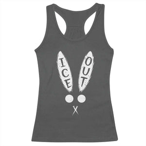Bunny Bad Ice Out Racerback Tank Top Rabbit FDT Anti Immigration Enforcement TS10 Dark Heather Print Your Wear