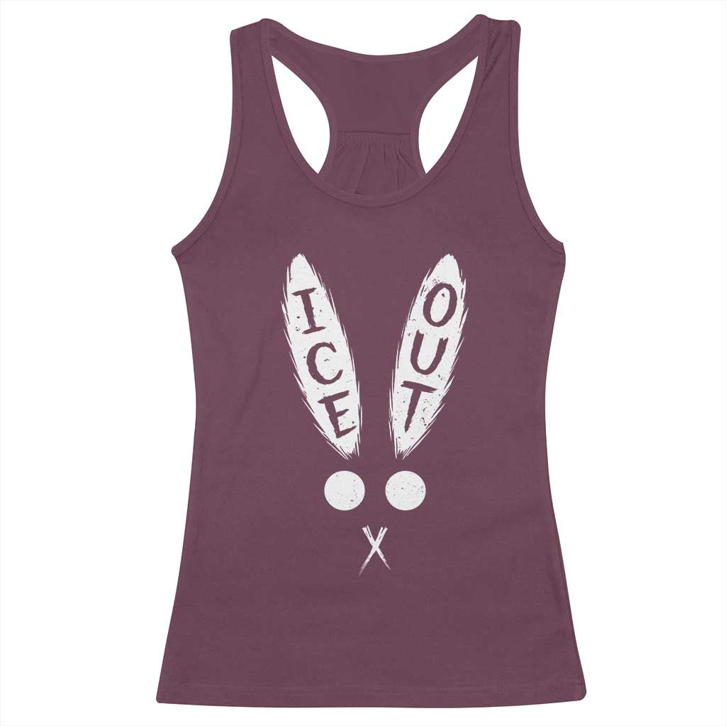 Bunny Bad Ice Out Racerback Tank Top Rabbit FDT Anti Immigration Enforcement TS10 Maroon Print Your Wear