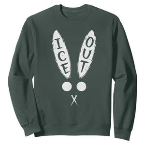 Bunny Bad Ice Out Sweatshirt Rabbit FDT Anti Immigration Enforcement TS10 Dark Forest Green Print Your Wear
