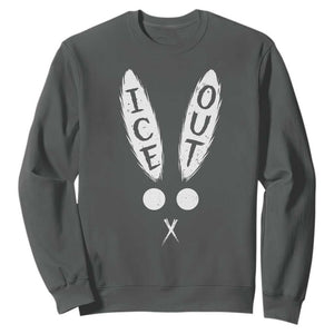 Bunny Bad Ice Out Sweatshirt Rabbit FDT Anti Immigration Enforcement TS10 Dark Heather Print Your Wear