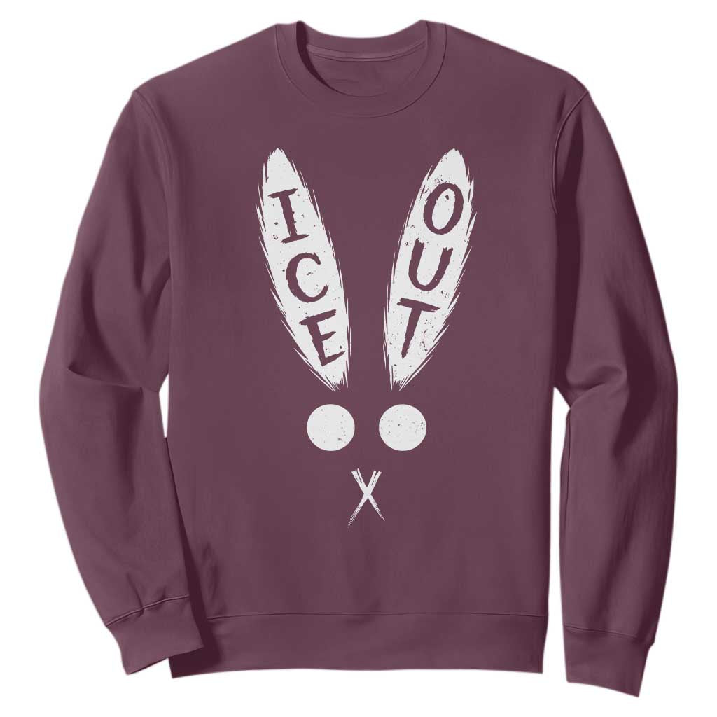 Bunny Bad Ice Out Sweatshirt Rabbit FDT Anti Immigration Enforcement TS10 Maroon Print Your Wear