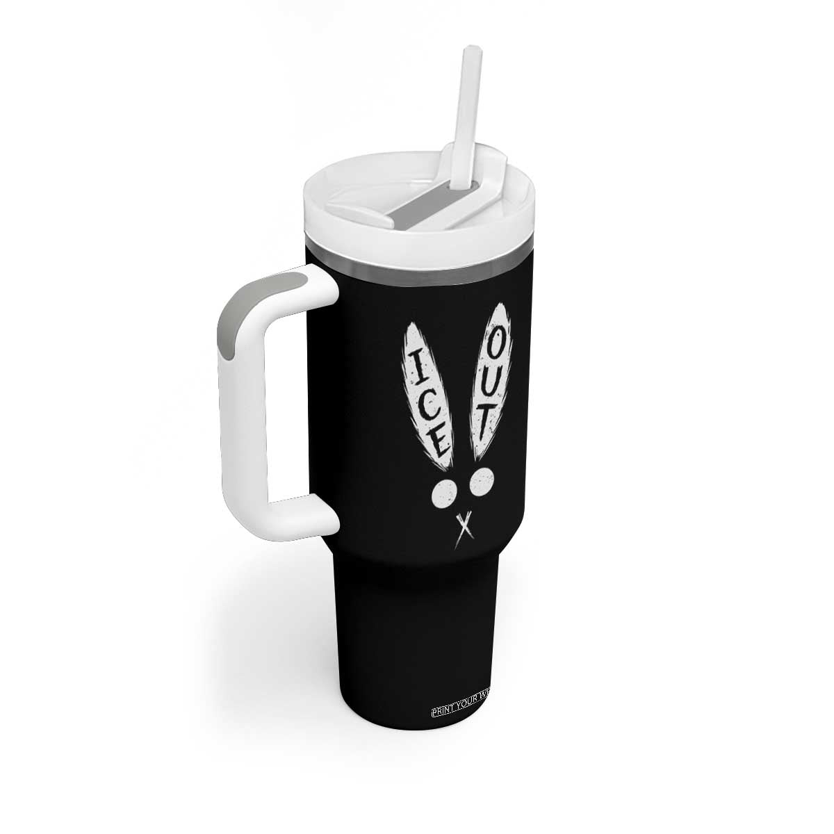 Bunny Bad Ice Out Tumbler With Handle Rabbit FDT Anti Immigration Enforcement TS10 Print Your Wear