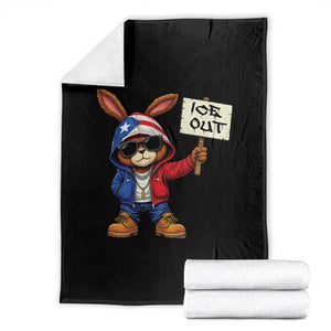 Bunny Ice Out Throw Blanket Protest Equality Puerto Rican Flag Hoodie TS10 Black Print Your Wear