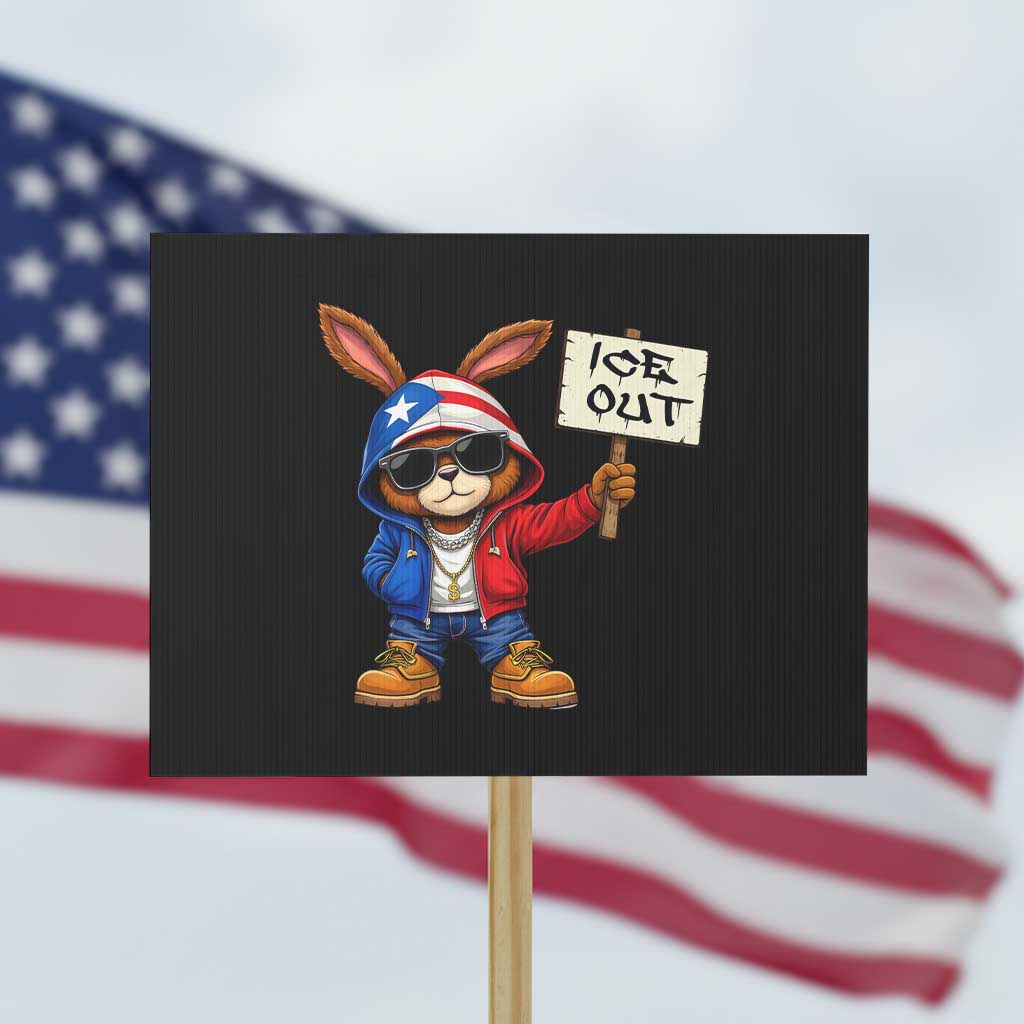 Bunny Ice Out Protest Sign Protest Equality Puerto Rican Flag Hoodie TS10 Horizontal 18