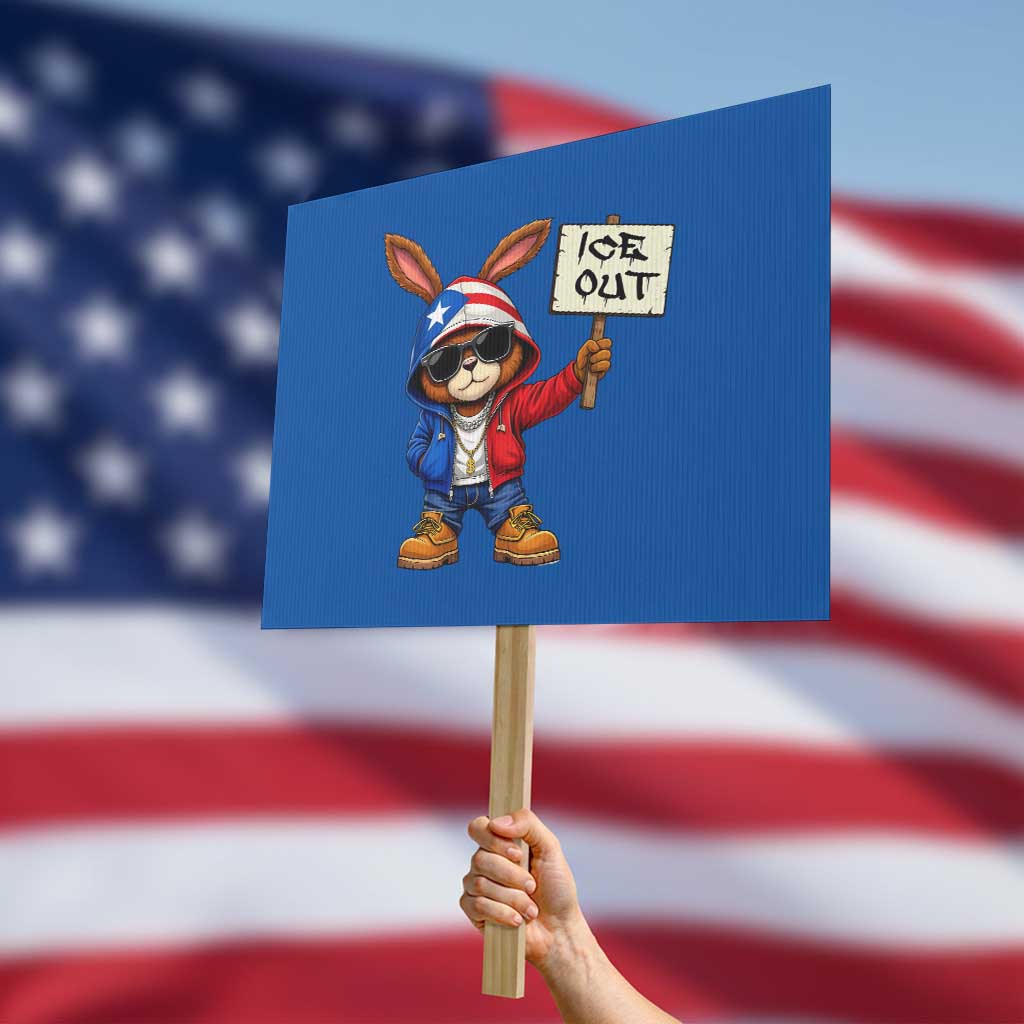 Bunny Ice Out Protest Sign Protest Equality Puerto Rican Flag Hoodie TS10 Horizontal 18