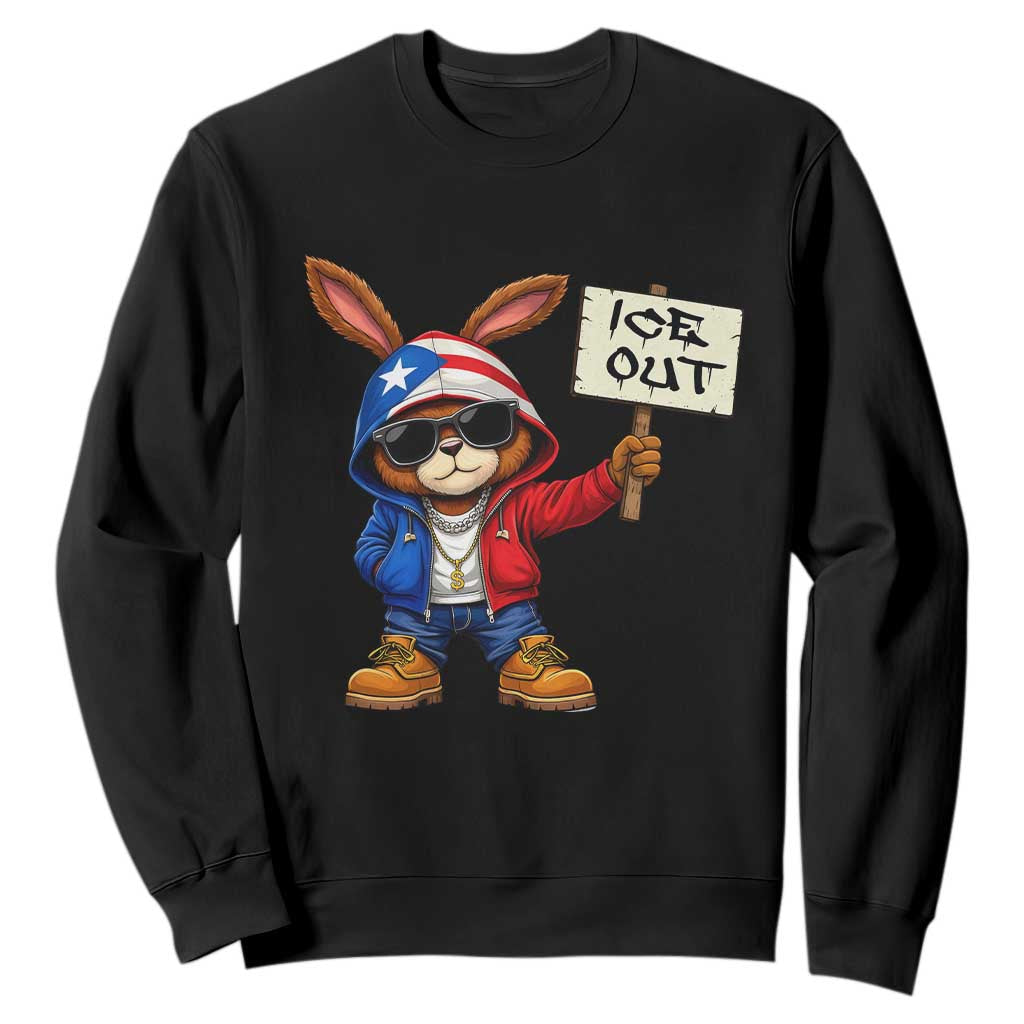 Bunny Ice Out Sweatshirt Protest Equality Puerto Rican Flag Hoodie TS10 Black Print Your Wear