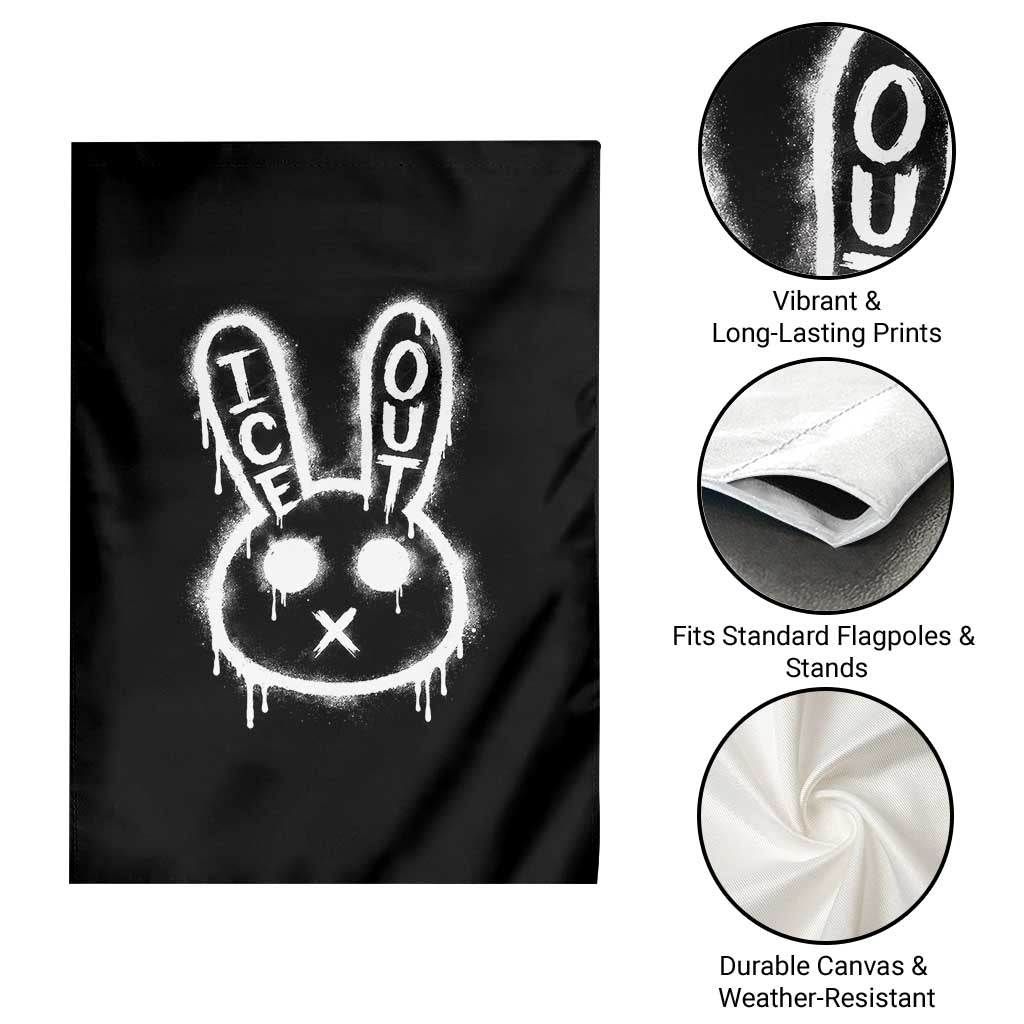 Cool Bunny Ice Out Garden Flag Graffiti Style Rabbit FDT Anti Immigration Enforcement TS10 Print Your Wear