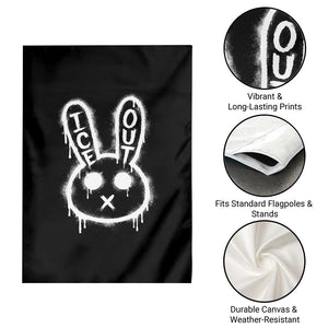 Cool Bunny Ice Out Garden Flag Graffiti Style Rabbit FDT Anti Immigration Enforcement TS10 Print Your Wear