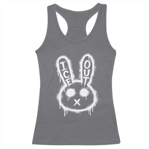 Cool Bunny Ice Out Racerback Tank Top Graffiti Style Rabbit FDT Anti Immigration Enforcement TS10 Charcoal Print Your Wear