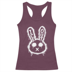 Cool Bunny Ice Out Racerback Tank Top Graffiti Style Rabbit FDT Anti Immigration Enforcement TS10 Maroon Print Your Wear