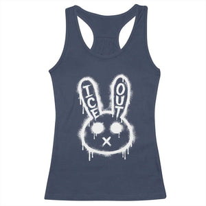 Cool Bunny Ice Out Racerback Tank Top Graffiti Style Rabbit FDT Anti Immigration Enforcement TS10 Navy Print Your Wear