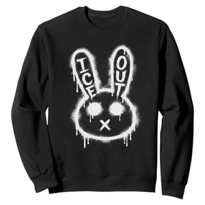 Cool Bunny Ice Out Sweatshirt Graffiti Style Rabbit FDT Anti Immigration Enforcement TS10 Black Print Your Wear