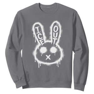 Cool Bunny Ice Out Sweatshirt Graffiti Style Rabbit FDT Anti Immigration Enforcement TS10 Charcoal Print Your Wear